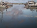 Lovely pastel colors are reflected in the water. (Rivers Edge Marina, St. Augustine, Florida)