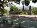Catholic church in Nuku Hiva, a lovely stone and wood structure in a scenic setting set back off the main road.