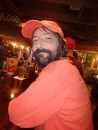 Our friend Jae is also on hand, wearing orange in honor of his favorite Pennsylvania sports team. (Hurricane Pattys, St. Augustine FL)
