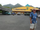 Jim in front of the large supermarket.