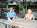 We felt very fortunate to be able to spend quite a bit of time with Rod & Patti (Joint Adventure) in their last few weeks on the island before they sold their boat. Here they are pictured at Tisas Barefoot Bar. 