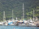 Sailboats docked at Malaloa Marina from left: Sunshine; Honu; Cactus Wren; Finesse.