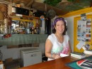 But it is really the people we fell in love with at Sunset Grill, which was the first establishment (besides the Customs warehouse) that we visited in Tonga. Here proprietess Emily offers her glorious (and seldom absent) smile from behind the bar.