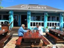 The next day is equally sunny as Jim and Peter talk over cold ones at the Growler in Torquay. 