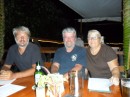 Our first night in Tonga we have dinner at Aquarium Cafe with Natasha (not shown) and, from left, Anatoli (Puppy) and Don and Judy (Windryder), all friends we met in Pago Pago.