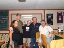 From left: server Tiffany, cook Greg, Ann, Jim, and owner Scott at Happy Daze.