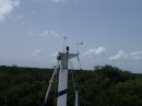 It is a good feeling to once again have a tricolor light and wind vane atop the mast.