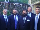 The groom and his troops. From left: Best Man Brian, groom John, brother Rob, brother Brian, and brother-in-law Henry. 