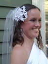 Close-up of the bride.