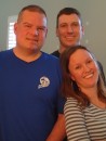Julia poses with her new brothers-in-law, Brian (left) and Henry, before they return to Virginia. 