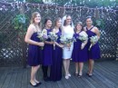 The bride and her bridesmaids (from left): Beth, Michelle, Krista, Julia, Stephanie, and Evelyn.