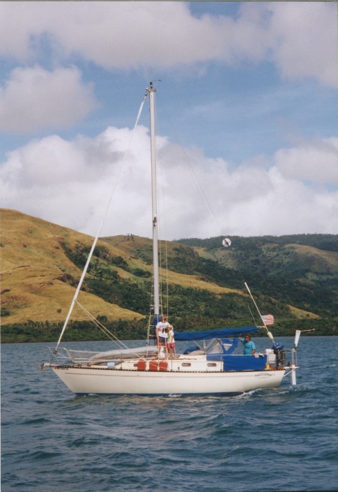 Cassiopeia at anchor somewhere in Fiji