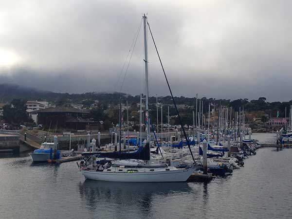 Due West arrives Monterey Harbor Marina.