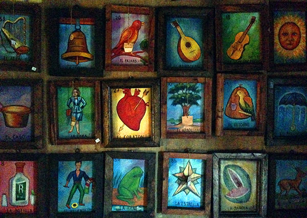 Beautiful paintings of traditional Mexican Lotería Cards at Fausto Polanco (http://www.faustopolanco.com.mx/Maya/). If your
