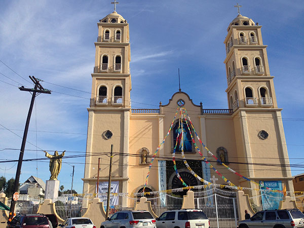 Beautiful Guadalupe Cathedral, can be seen from many areas of Ensenada.