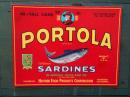 Portola Sardine label from Hovden Cannery. Now home of the Monterey Bay Aquarium, Heidi