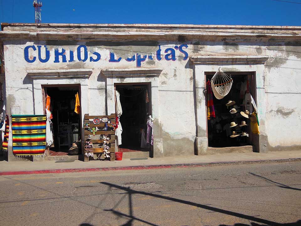 Gringo shops in "downtown" Mulegé. Town is about 10-blocks long.
