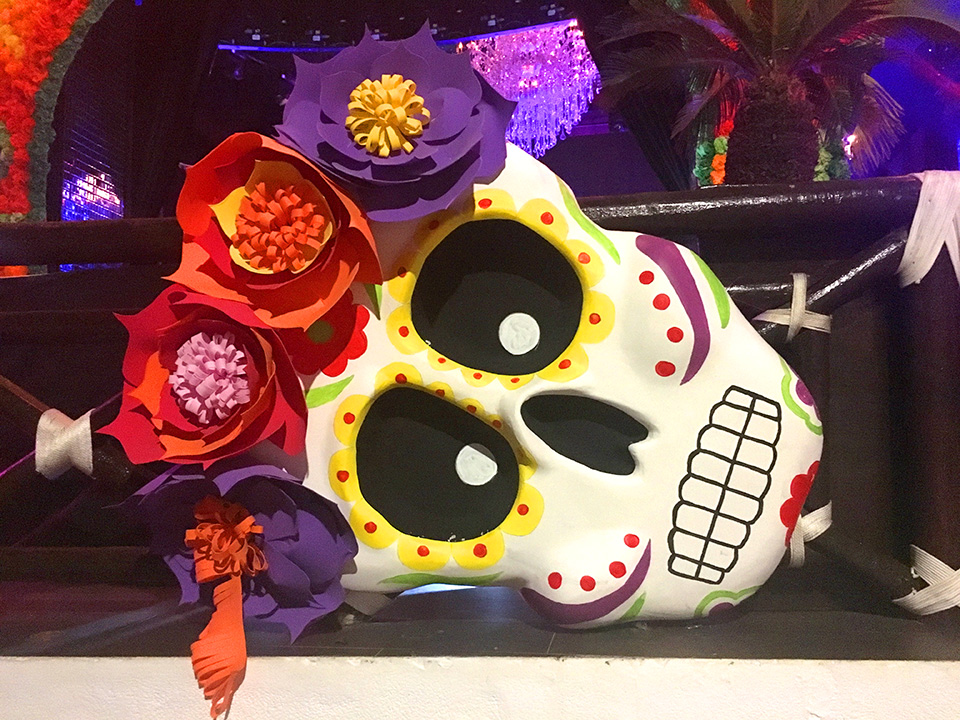 Giant skull at the Mandala nightclub.