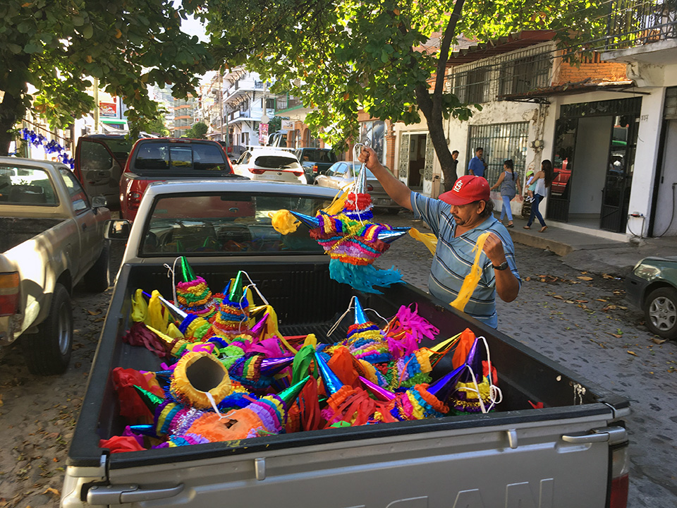 Mexicans LOVE to celebrate EVERYTHING! And Piñatas are a big part of their celebrations, these were being made for the Festival of Guadalupe. 