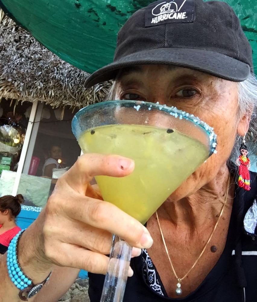 We ordered a Passionfruit Margarita at Cafe Bahia, and it was so delicious Sara just had to take a selfi as she tried it (she can normally only drink a thimble-full of alcohol!) ©SaraGiswold.