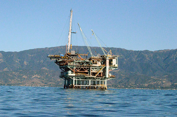 The Santa Barbara Channel oil rig that gave us 5-Horns.