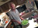 Captain Kirk, a.k.a. "Salad Man" making the Thanksgiving salad complete with his top-secret delicious dressing!