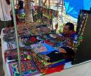 Vibrantly colored Huichol jewelry and clothing at the La Cruz Sunday Market.