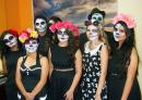 The University of Guaymas Hospitality & Tourism students all decked out in their Dia de Los Muertos finest face paint. 