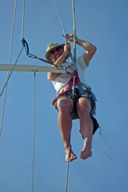 The master up the mast