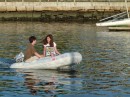 The kids were bored so they asked to go out on their own in the dinghy.  "Hey Grandpop, can we borrow the car?"