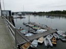 Rockland is a big city.  This is a good view of the public dinghy dock. It