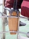 New dinghy motor mount on aft railing