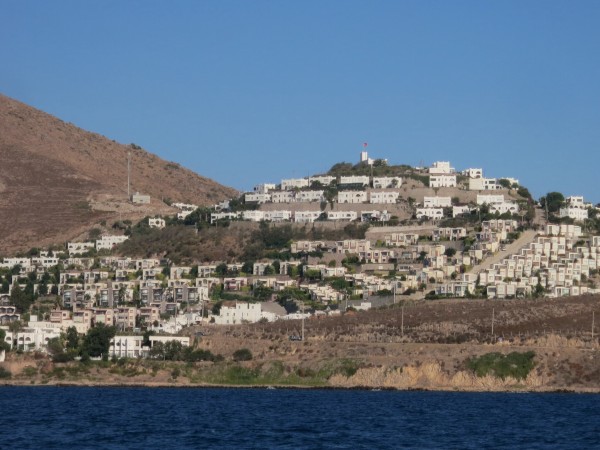 Typical white modern housing construction on Ionian coast