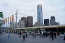 Melbourne - View from Federation Square north with Rialto Tower