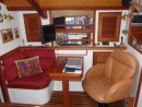 Saloon starboard side.  The office.  My chair!