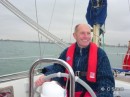 Colin sailing away from Portsmouth on May 5th 2012