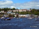 View from our mooring across the River Dart to The Naval College. 