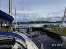 Locking out to sea, Crinan Canal