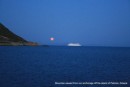 Moonrise, viewed from our anchorage off the island of Patmos, Greece