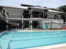 The pool and club house at the Sandakan Yacht Club.
