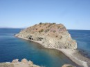 The small island North of Isla Danzante connected by a shallow strip of land.