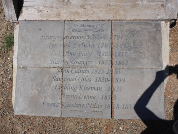 Some of the names of those buried in the cemetery.
