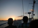 Berit and Ove enjoying the sunset on the ferry ride back to Charlotte Amalie.