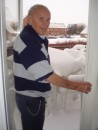 Christmas in Denmark.
My dad looking at the snow on his balcony