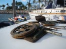 Broke in Mazatlan Marina El Cid (Helm pulleys and broken cables)