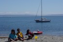 new 168: Kids on beach at Fort Warden, WA