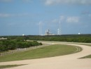 View of the launch pad where the next space shuttle sits waiting 