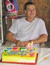 Ryan with his 21st birthday cake.