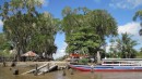 Our Suriname destination, and the official anchorage for yachts on the Suriname River, the Domburg Landing.  Domburg is located some 8 miles upstream from the Paramaribo Harbour Bridge.