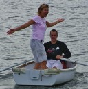 Lilly and her son Ryan out for a row in Indian Harbor Beach after our Thanksgiving dinner.